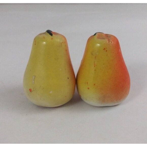 Vintage Orange & Yellow Pears 1.75" Salt & Pepper Shakers Japan - Picture 1 of 13